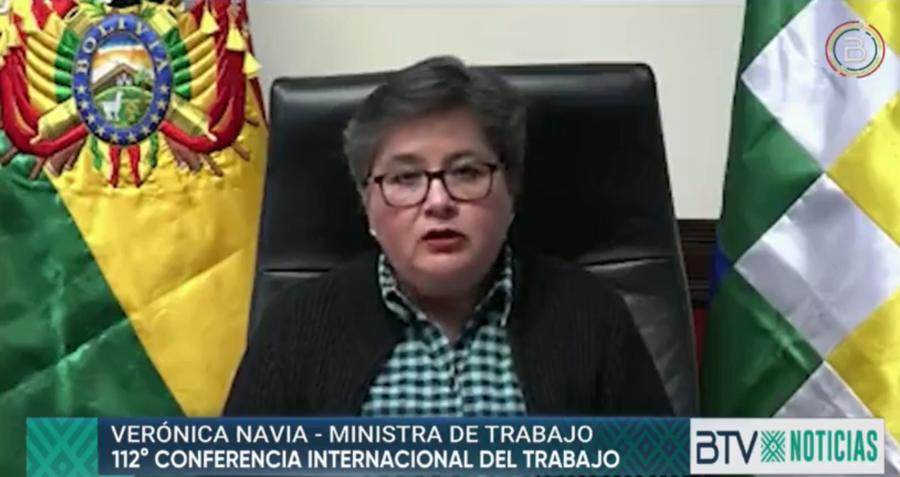 En conferencia en Ginebra Navia destaca la reducción del desempleo en Bolivia y aboga por el derecho al trabajo