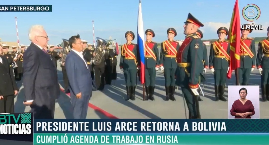Presidente Arce concluye agenda en Rusia y retorna a Bolivia 
