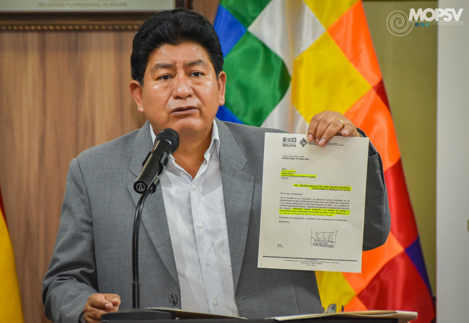 Montaño convoca a dirigentes de Tiquina para agilizar construcción del puente vehicular hacia Copacabana