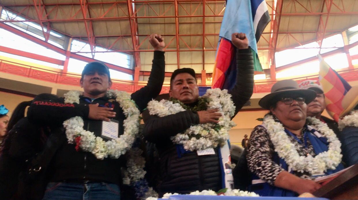 García tras ser posesionado como nuevo presidente del MAS - IPSP. Foto: ABI 