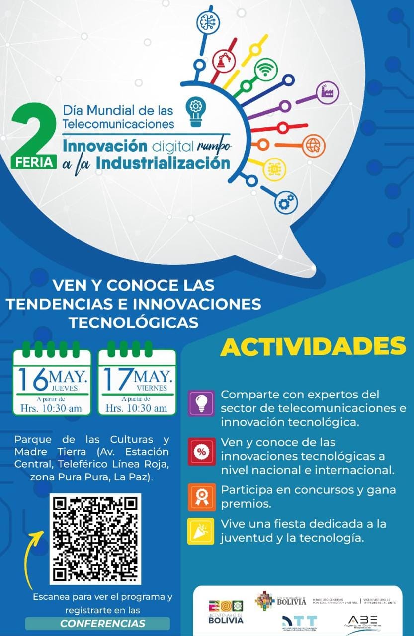 Invitan a la II versión de la Feria de las Telecomunicaciones el jueves 16 y viernes 17 en La Paz