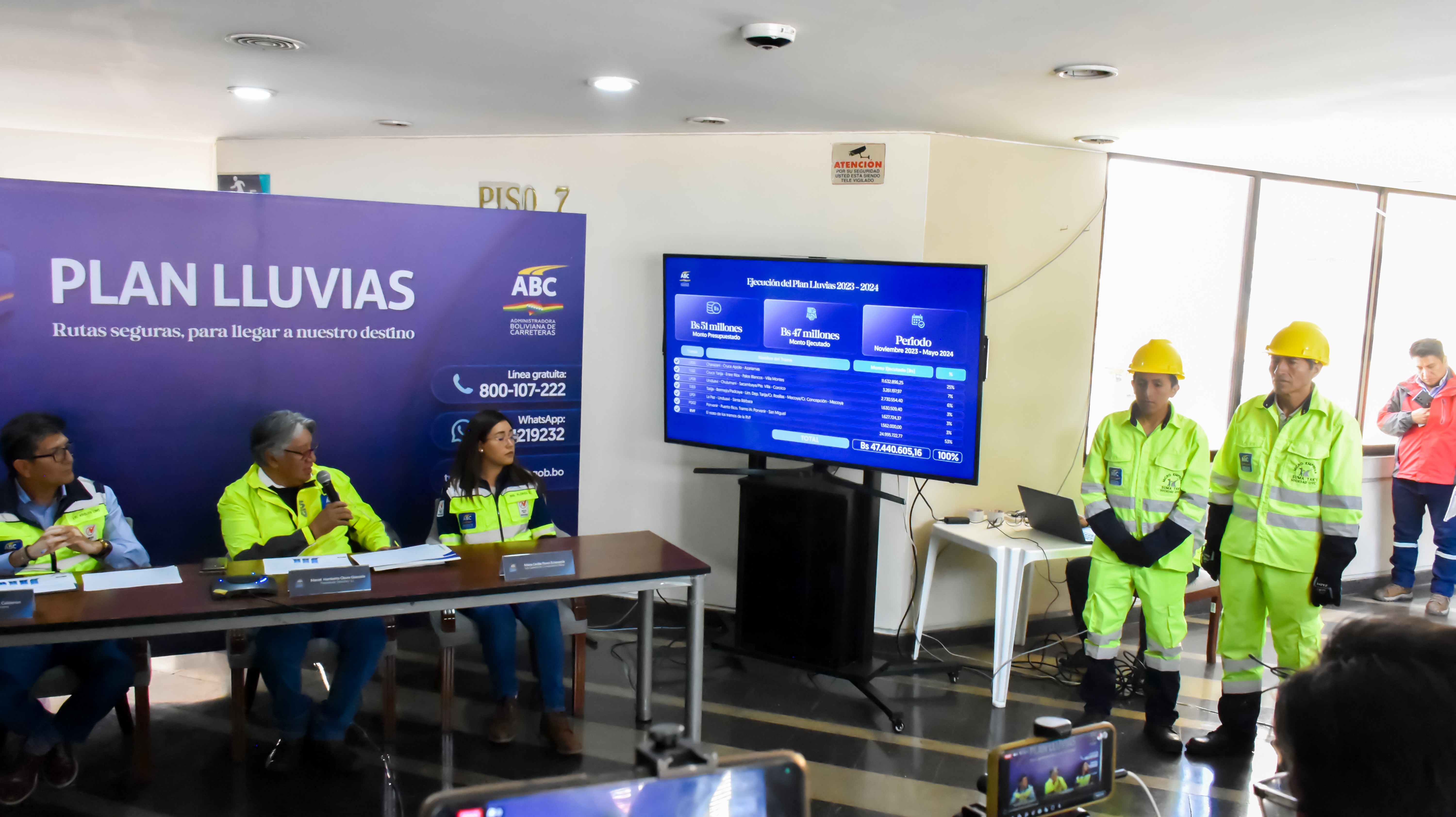 Inicia el Plan de lluvias de la ABC con Bs 41,1 millones para atender emergencias en la Red Vial Fundamental