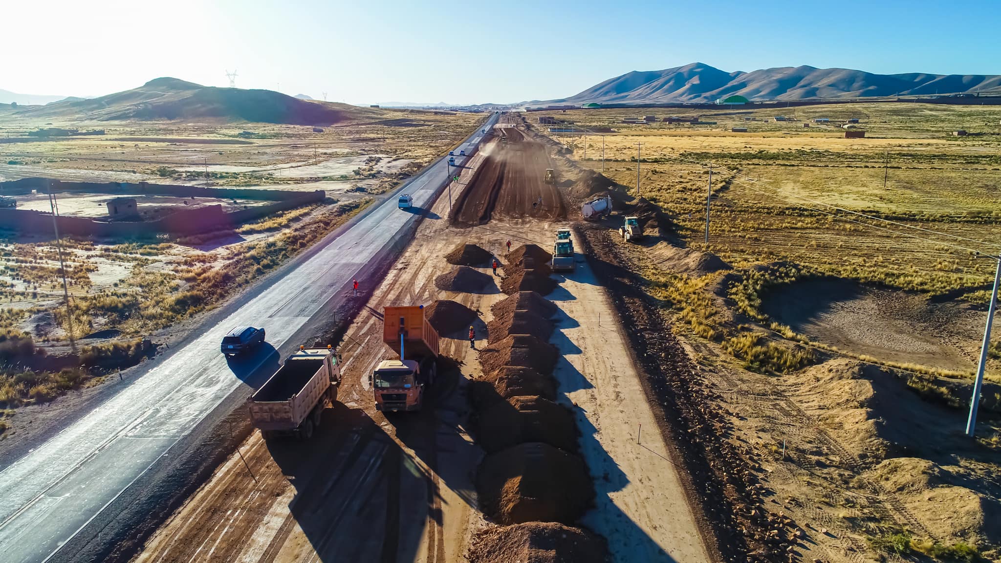 Avanza construcción del tramo I de la doble vía Oruro – Challapata