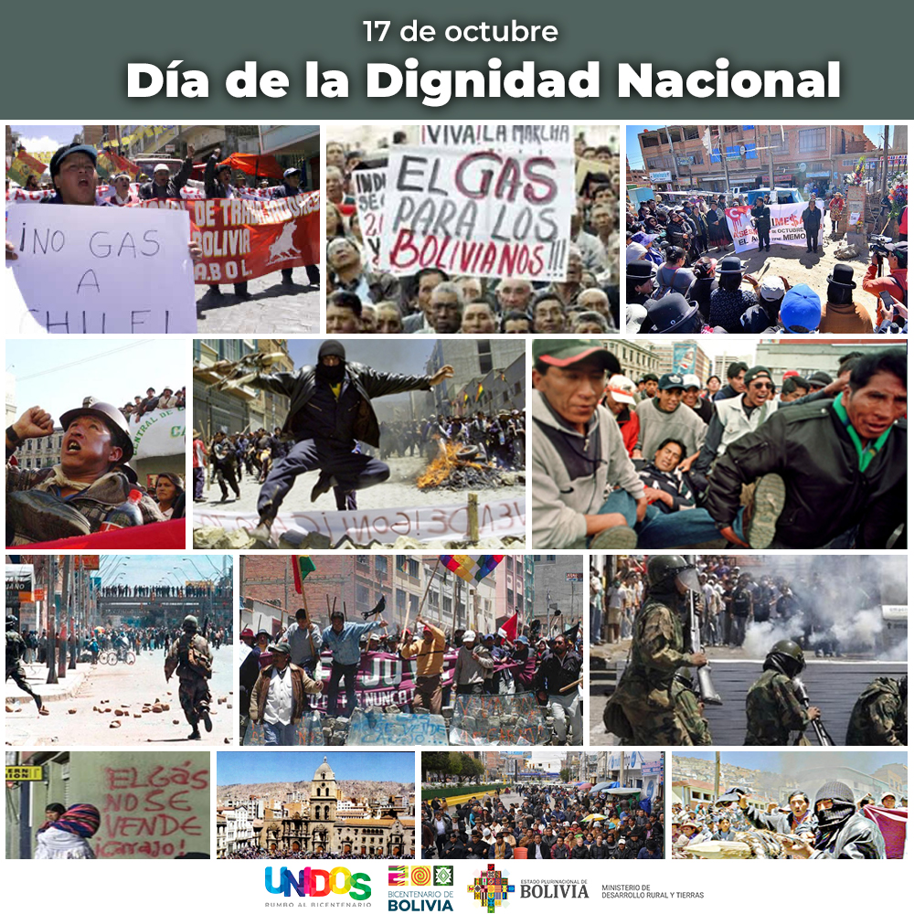 Conmemoran el Día de la Dignidad Nacional, fecha que honra la valentía de los bolivianos en la Guerra del Gas en 2003