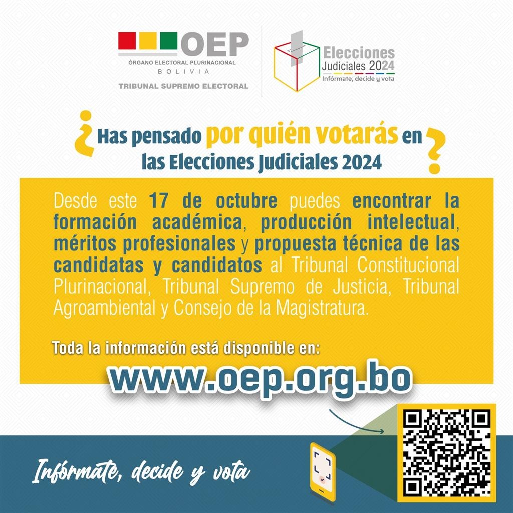 OEP inicia difusión de méritos de los candidatos para las Elecciones Judiciales 2024