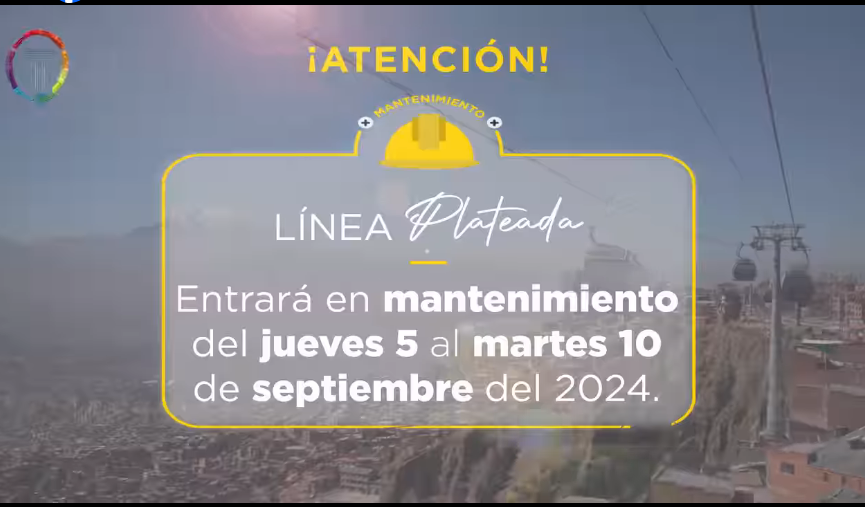 La línea Plateada de Mi Teleférico ingresa en mantenimiento este jueves hasta el próximo martes 