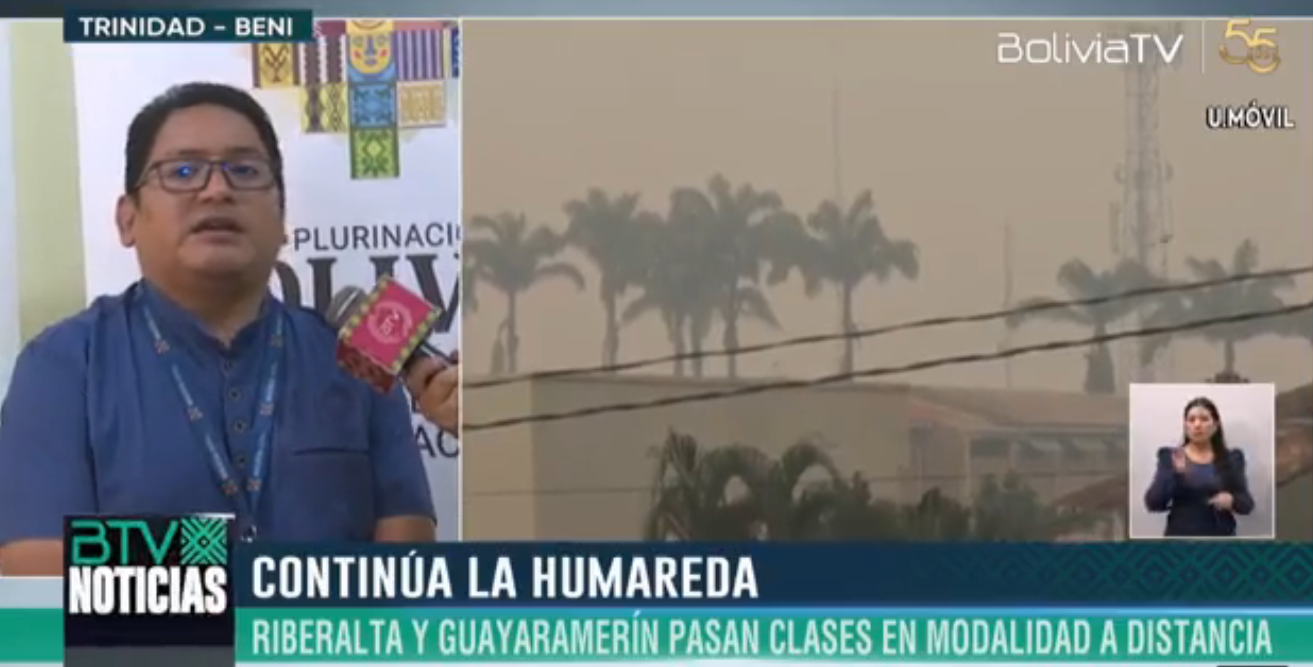 Estudiantes en Guayaramerín y Riberalta pasan clases virtuales ante la humareda producto de los incendios