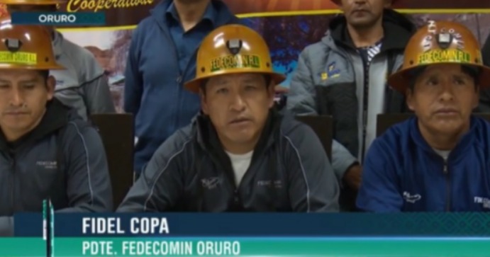 Mineros de Oruro piden tranquilidad para el país, instan al diálogo para solucionar problemas 
