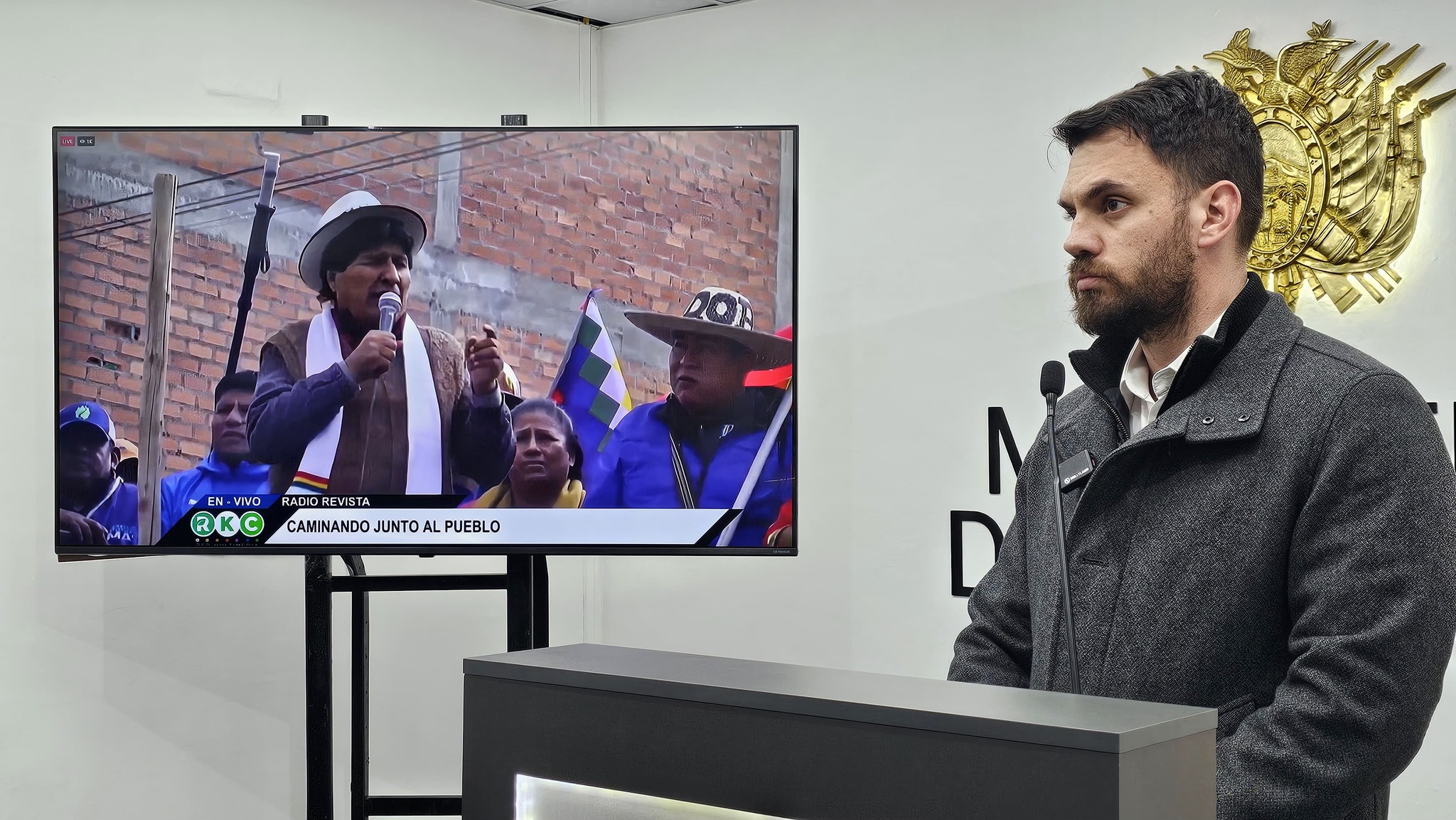 Del Castillo afirma que marcha de Morales fracasa en su plan de derrocamiento e instruye a la Policía abrir un proceso penal