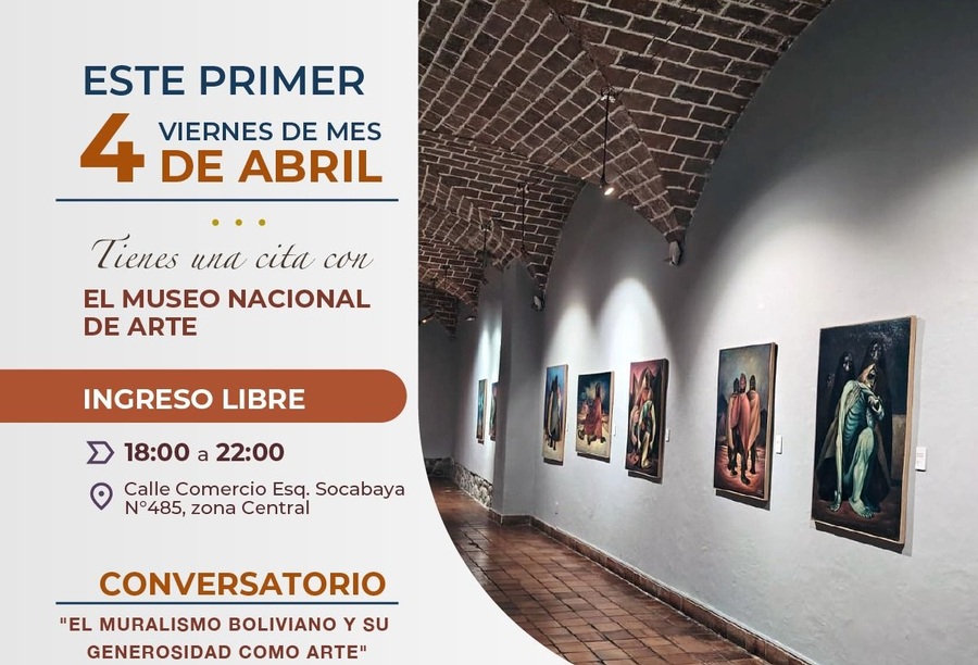 En viernes de ingreso libre, Museo Nacional de Arte invita a reflexionar sobre el muralismo boliviano