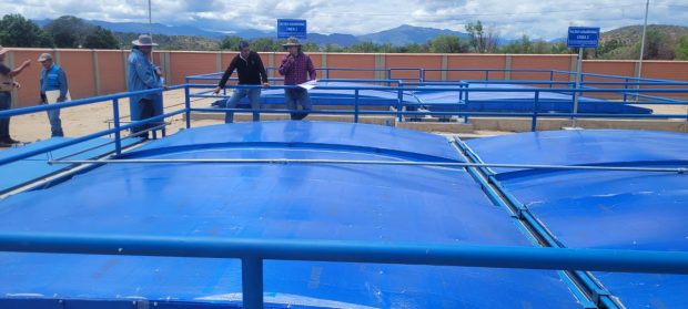 Parte de la planta de tratamiento de agua del sistema de alcantarillado San Lorenzo – San Benito. Foto: Enfoque News