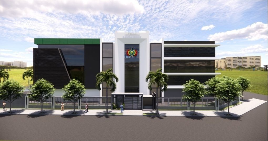 Plano de la nueva infraestructura de la Fiscalía Departamental de Santa Cruz. Foto: FGE