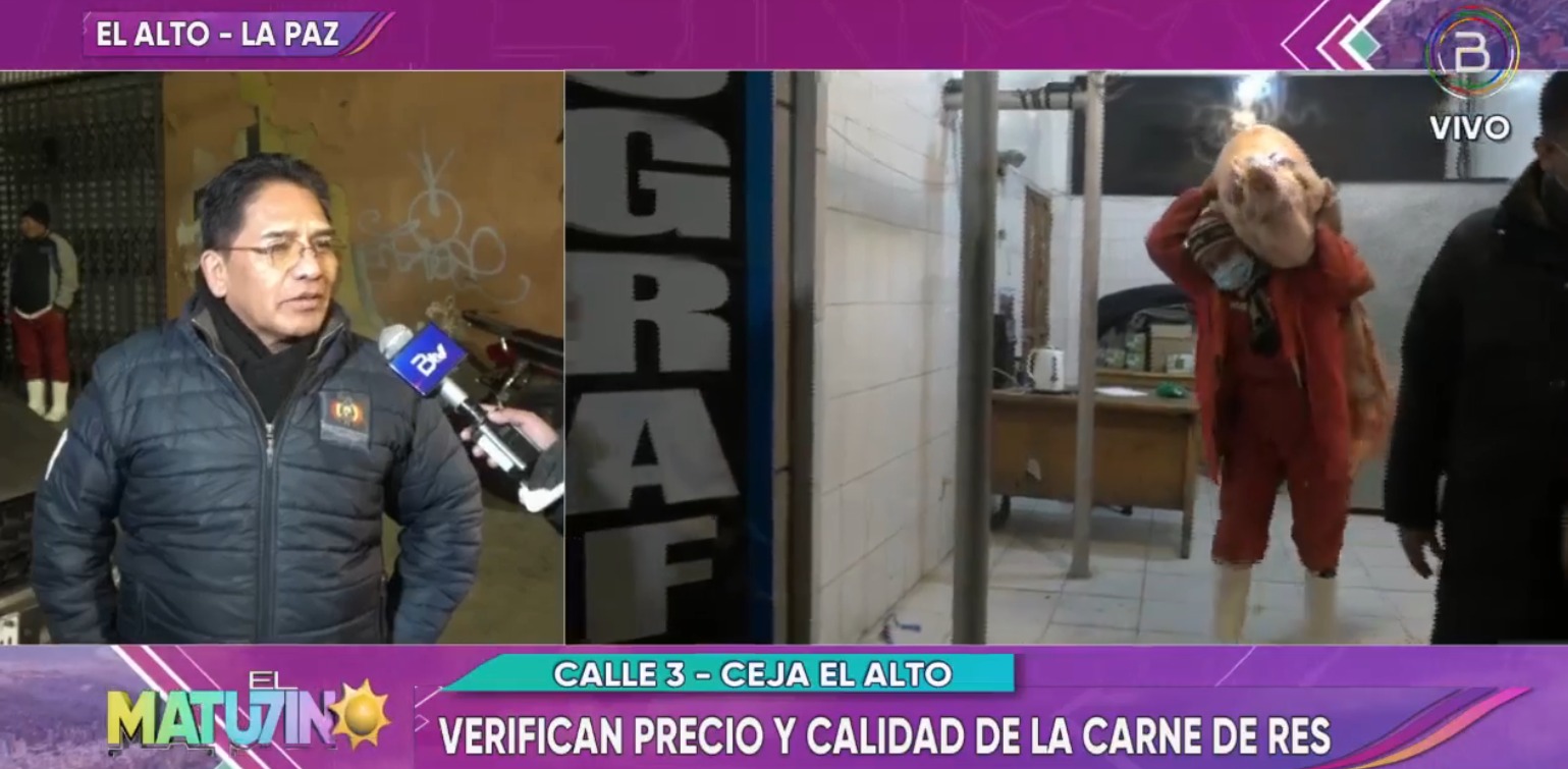 Operativo en frigoríficos de El Alto constata que el kilo gancho de la carne de res sigue elevado, responsabilizan a ganaderos 