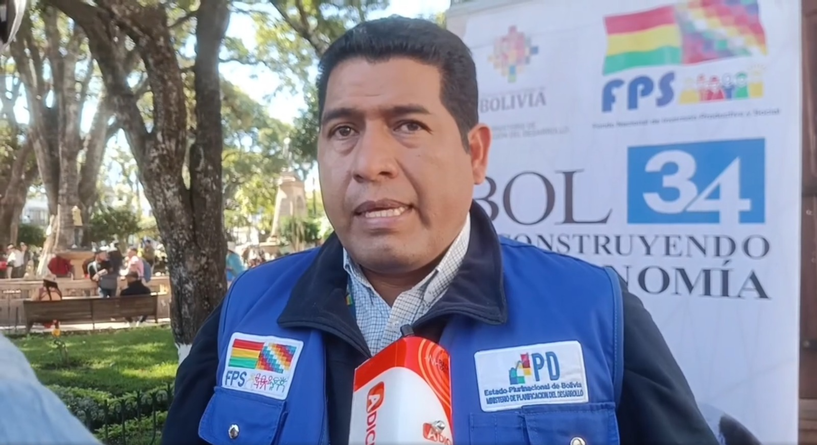 Gonzalo Salazar, gerente departamental del FPD Chuquisaca. Captura: Radio Adich