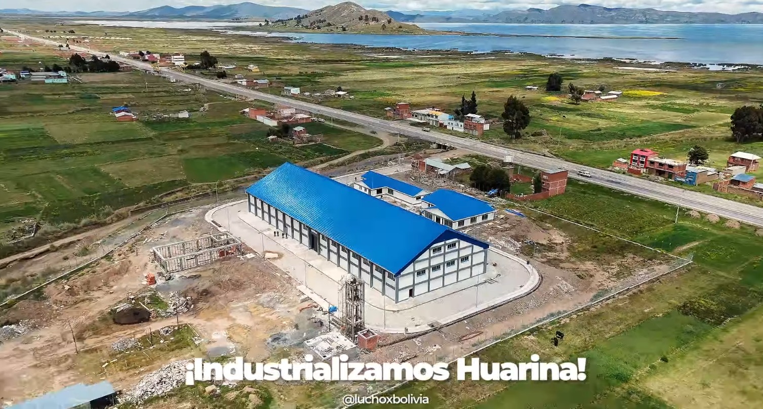 Construcción de la Planta de Agroinsumos en Huarina llega al 77,4% de avance