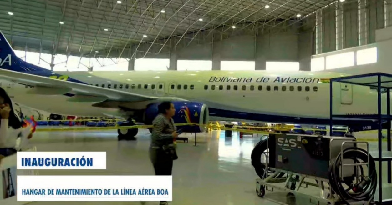 Hangar de mantenimiento de aviones de BoA arranca operaciones, ahorrará a la estatal más de $us 10 millones por año