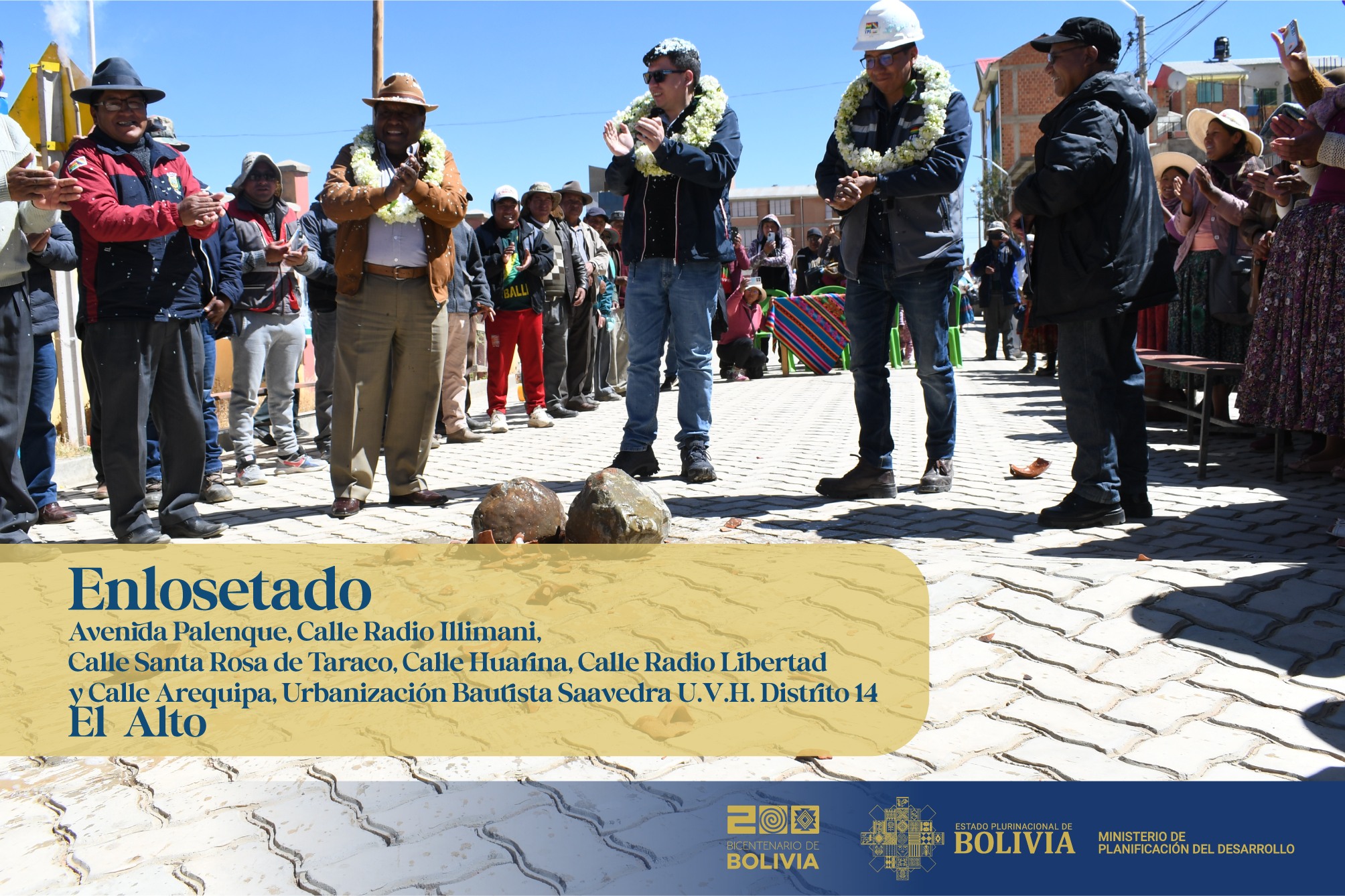 En El Alto entregan enlosetado que beneficia a más de 5.000 habitantes