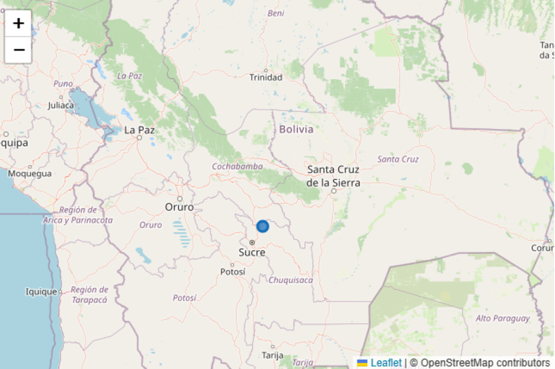 Registran sismo de magnitud 4.0 en Chuquisaca, con epicentro en Zudáñez