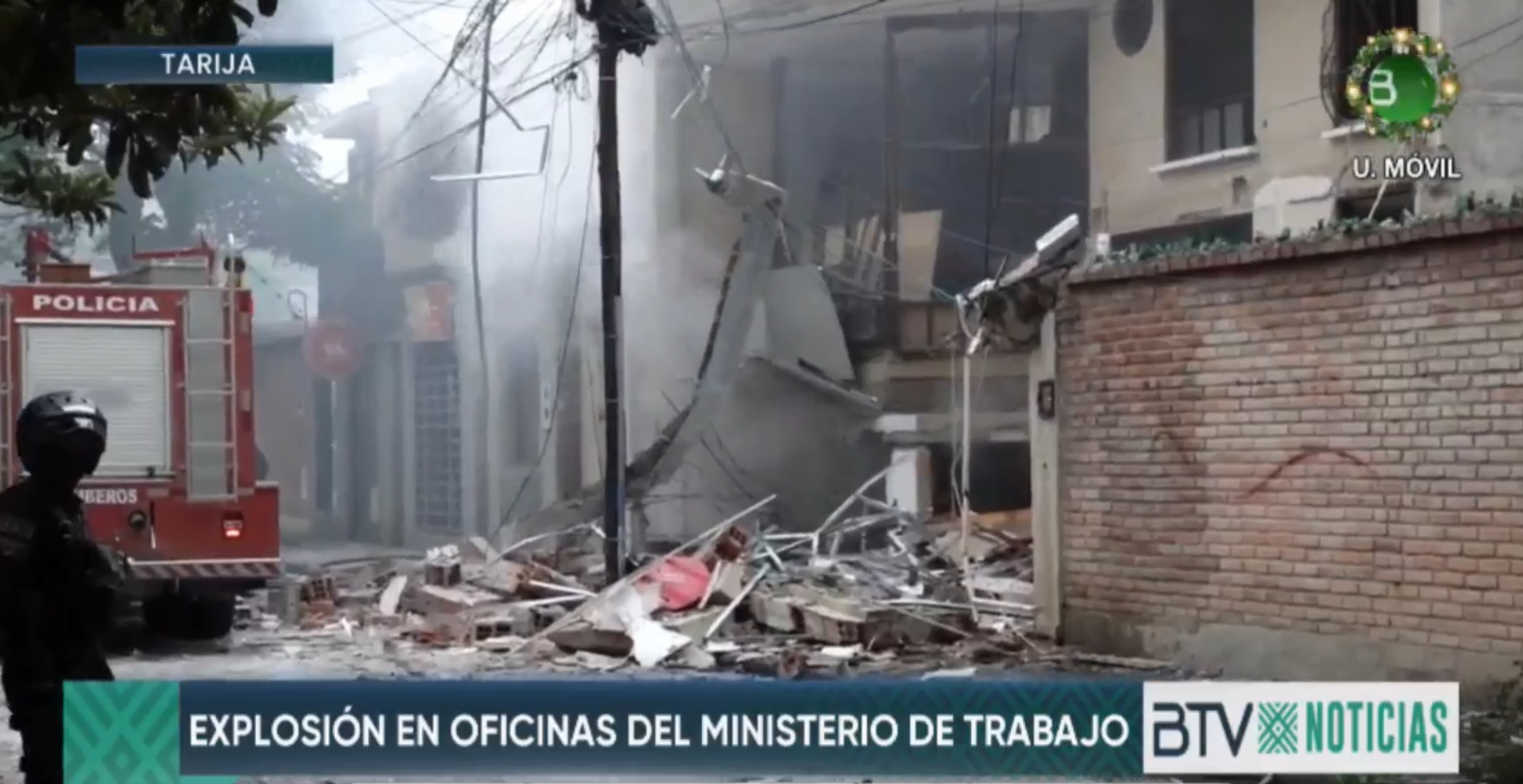 Reportan fuerte explosión en edificio de las oficinas del Ministerio de Trabajo en Tarija