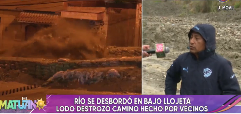 Lluvia intensa en Bajo Llojeta dejó al menos dos viviendas anegadas y destruyó un camino 