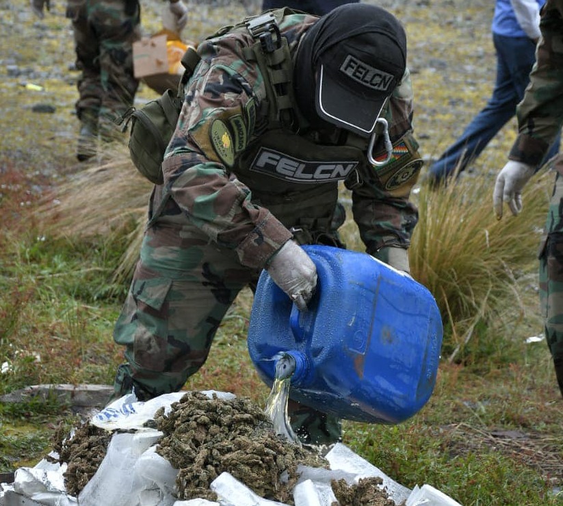 Incineran más de 452 kilos de droga con el acompañamiento de representantes de la UNODC en Bolivia 