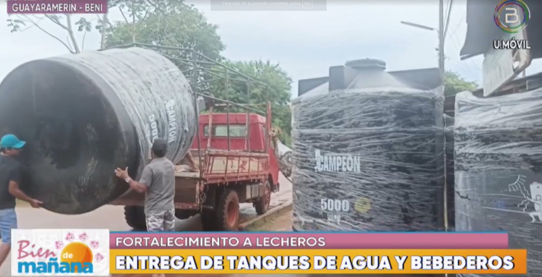 Entregan tanques de agua y bebederos para fortalecer la producción lechera en Beni 