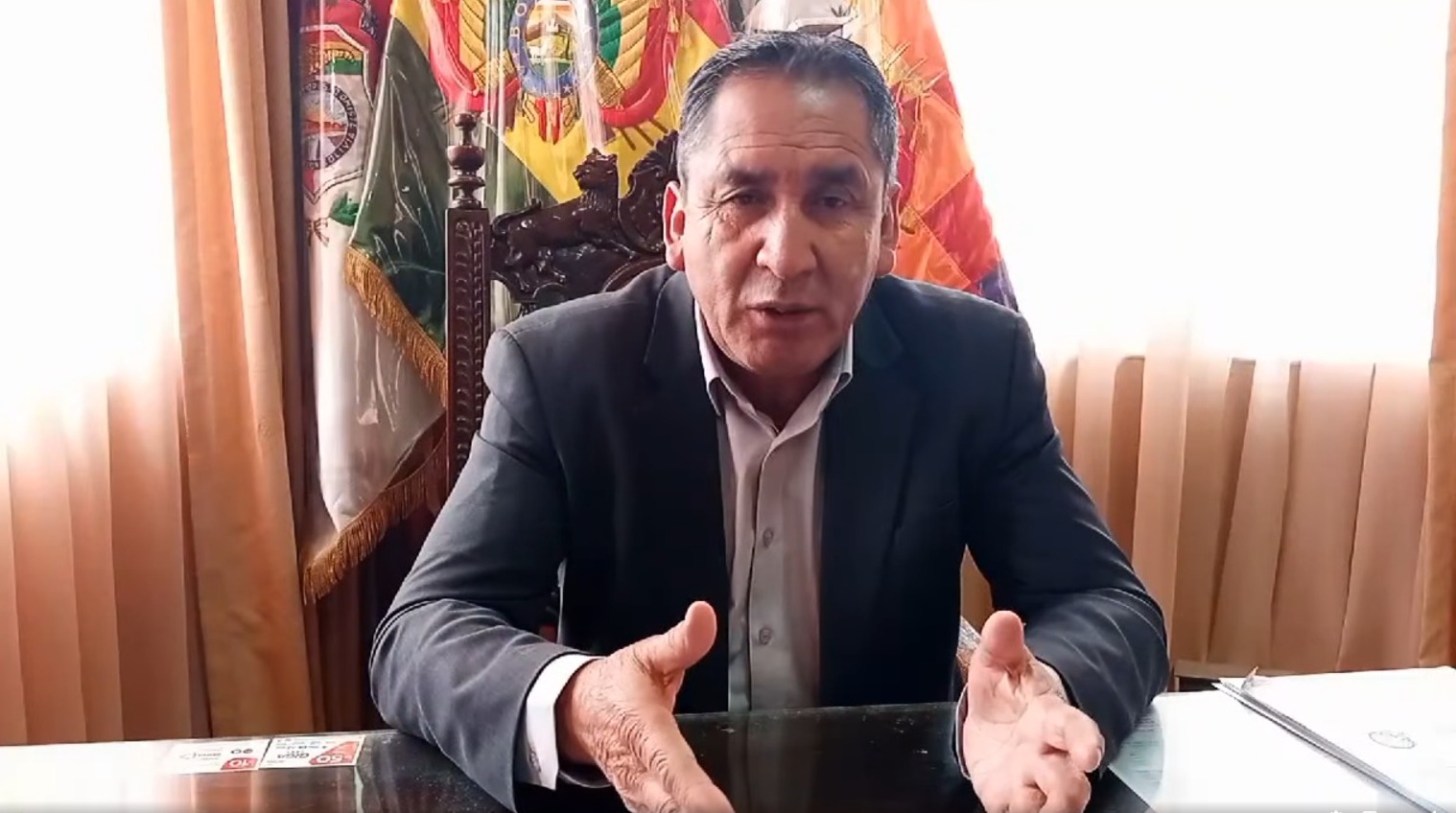 Presidente de la Asociación de Municipalidades de Potosí (Amdepo), Juan Navia. Captura: RRSS Radio Villazón 