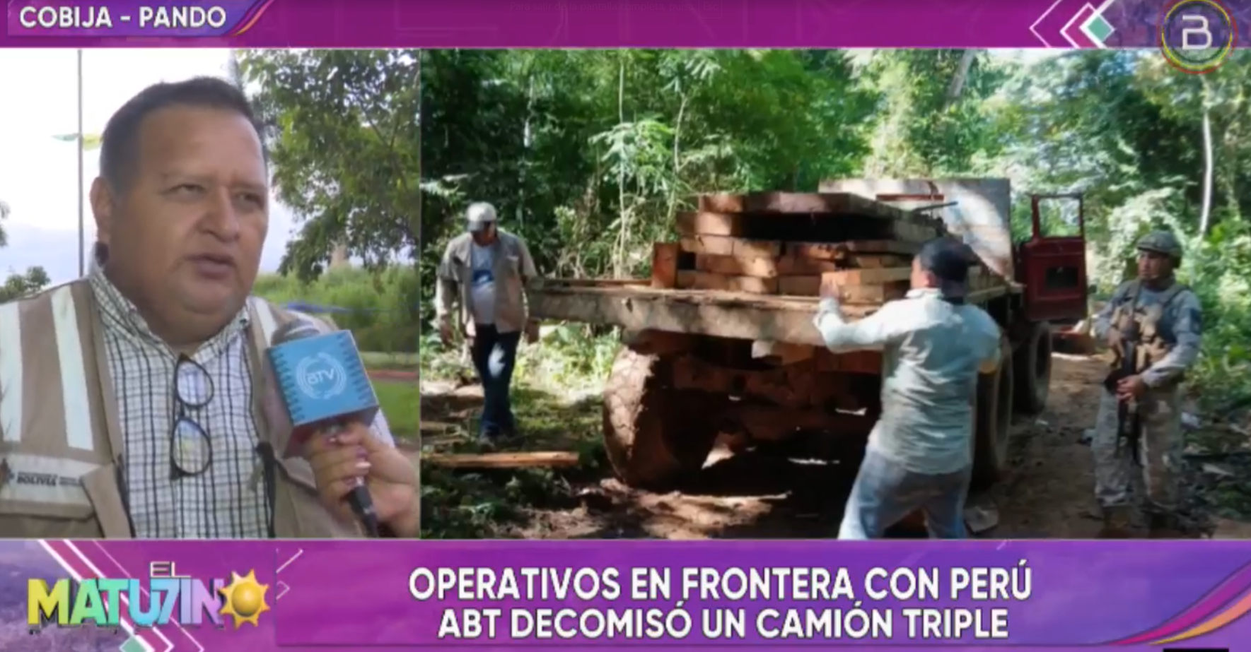 ABT comisa camión que transportaba madera cedro y roble a Perú