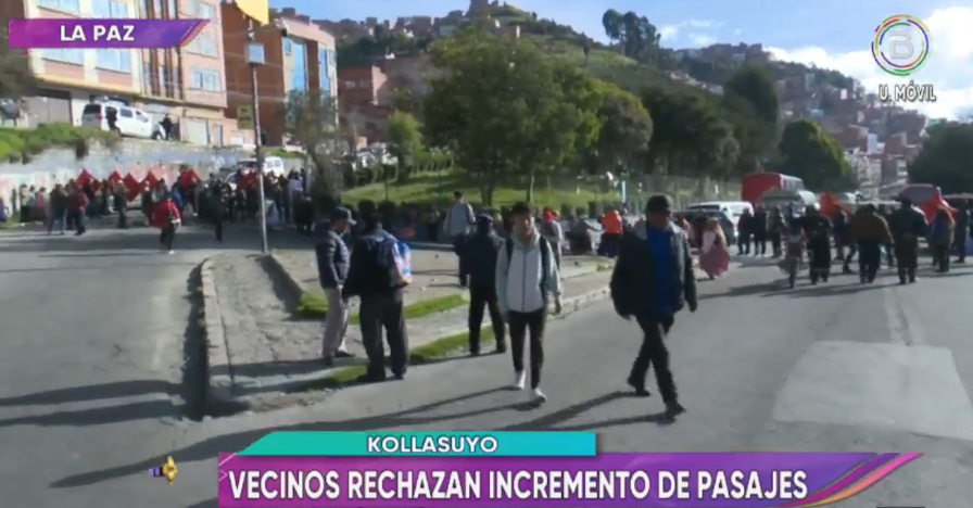 Vecinos bloquean distintas zonas de La Paz en rechazo al alza de tarifas del transporte público