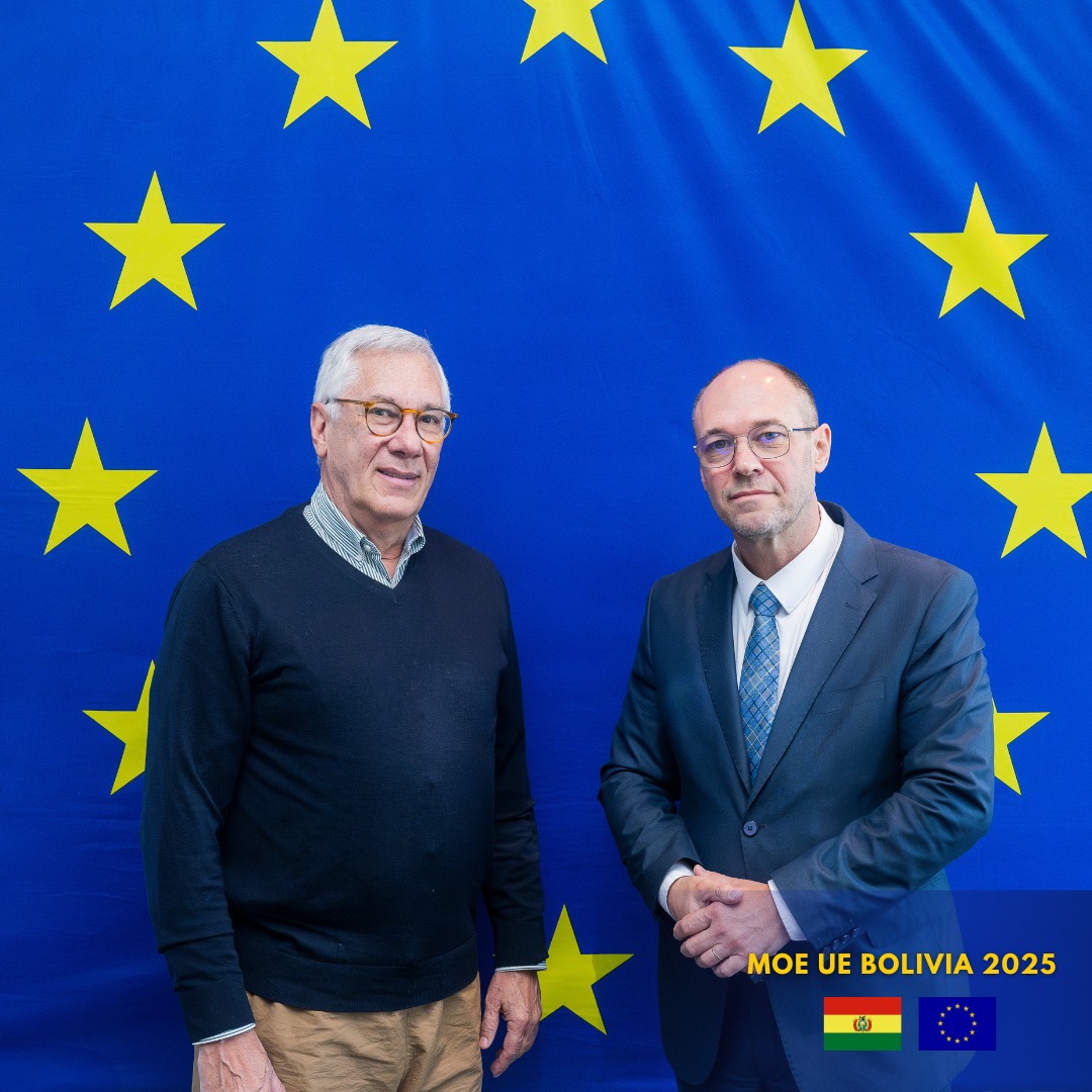 Misión de la UE se reúne con el expresidente Rodríguez Veltzé, gremios de periodistas y sociedad civil