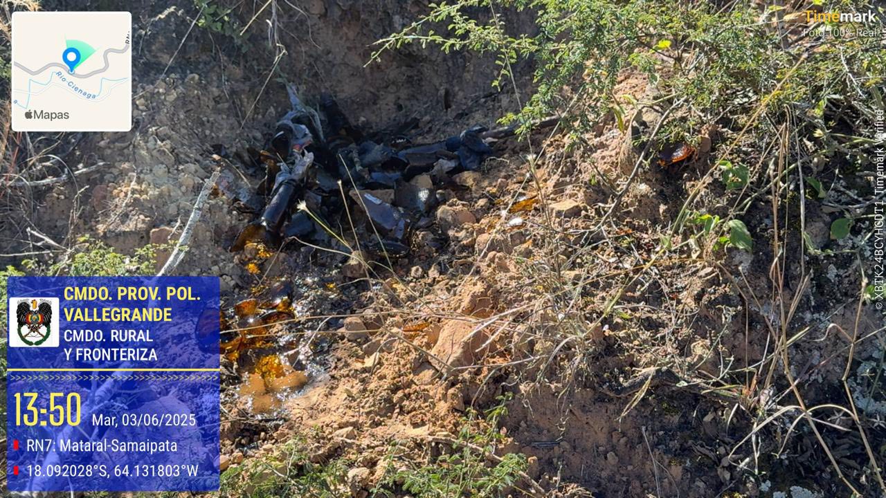 Policía encuentra más de 100 bombas molotov en zonas de Vallegrande donde se anuncia bloqueos