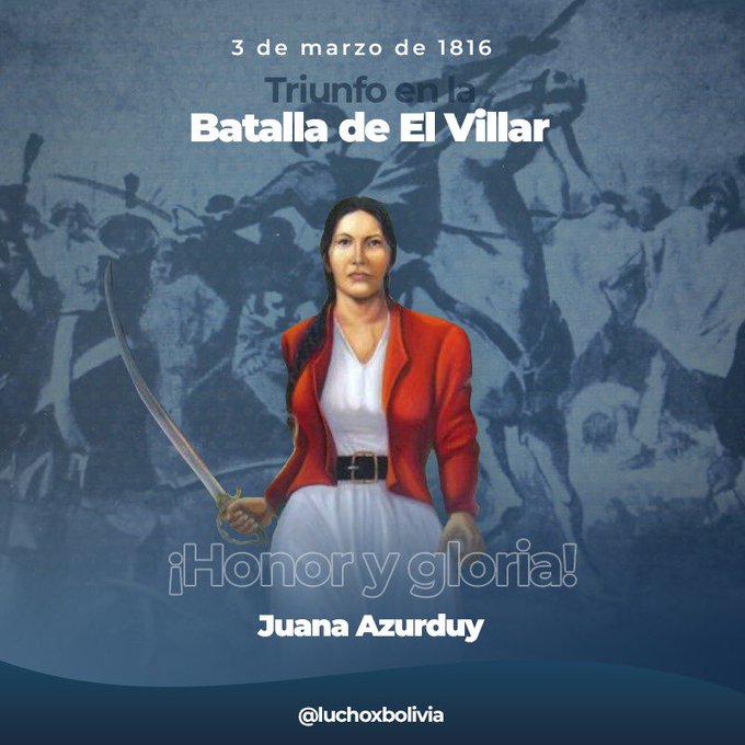 Arce conmemora la valentía y victoria decisiva de Juana Azurduy frente a las tropas españolas 