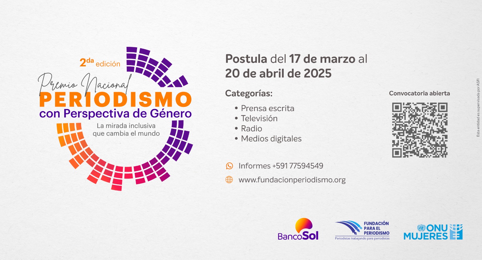 Lanzan convocatoria del Premio Nacional de Periodismo 2025 para promover la igualdad y el empoderamiento económico de las mujeres