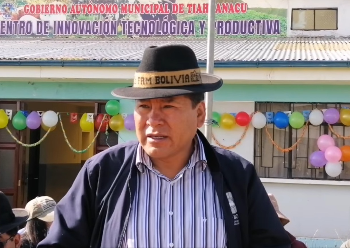 Presidente de la Federación de Asociaciones Municipales de Bolivia (FAM Bolivia), Flavio Merlo. Foto: GAM Tiahuanacu 