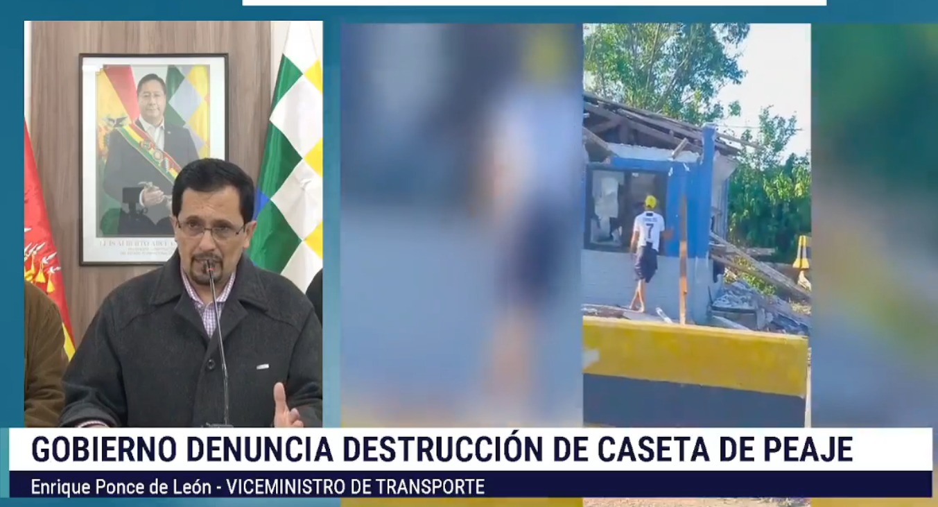 Vías Bolivia formaliza denuncia por destrucción de un puesto de cobro de peaje en Ivirgarzama