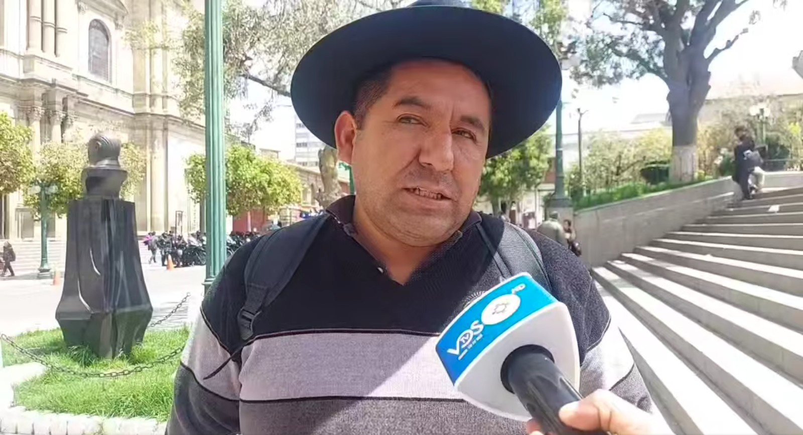 Secretario general de la Confederación Sindical Única de Trabajadores Campesinos de Bolivia (Csutcb), Mario Seña. Captura: VosTv