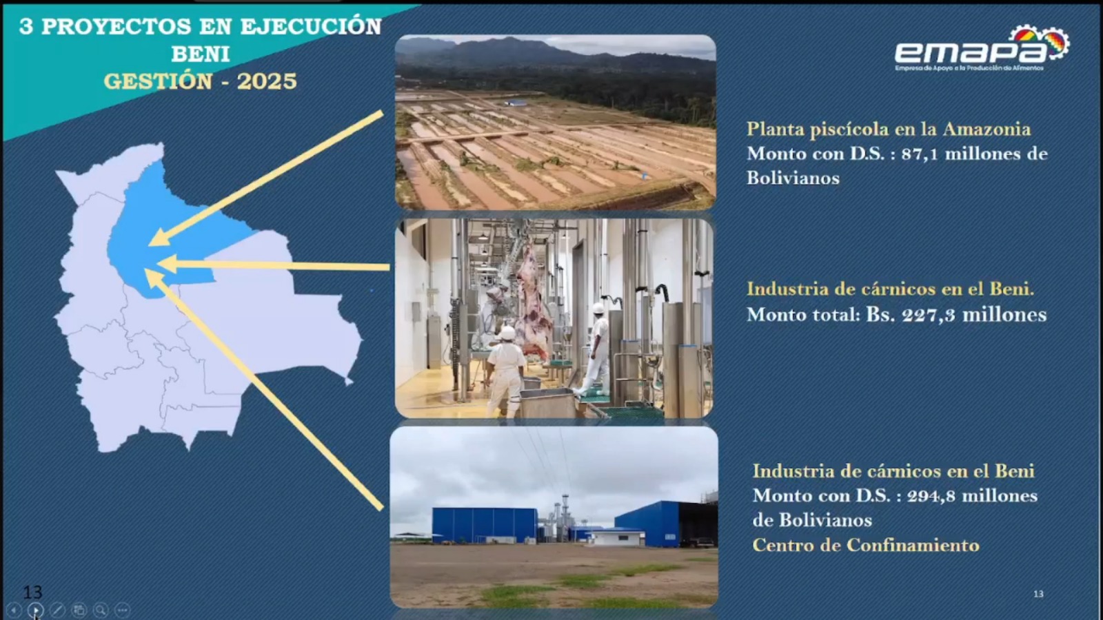 Concluye construcción de la primera industria cárnica estatal en Beni