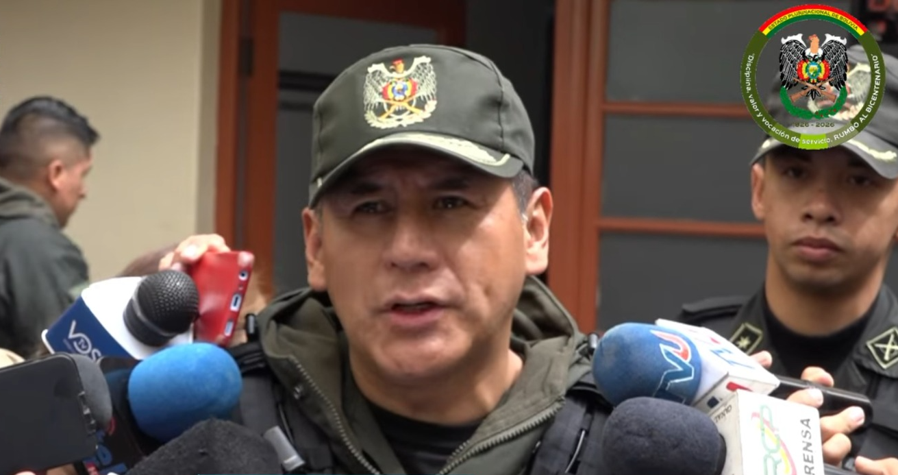 Comandante de la Policía de La Paz, Gunter Agudo. Captura: Comando Departamental de Policía La Paz