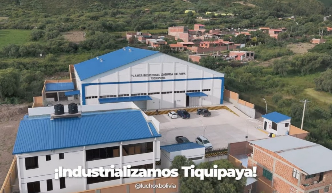 Construcción de la Planta Procesadora de Papa en Cochabamba alcanza el 90% de avance