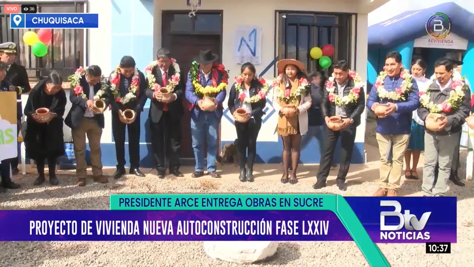 Arce entrega 76 viviendas en Sucre con una inversión de más de Bs 7,5 millones