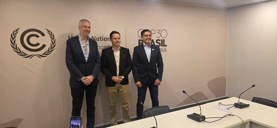 Vicepresidente Lara y ministro Justiniano se reúnen con el presidente designado de la COP 30 en Brasil