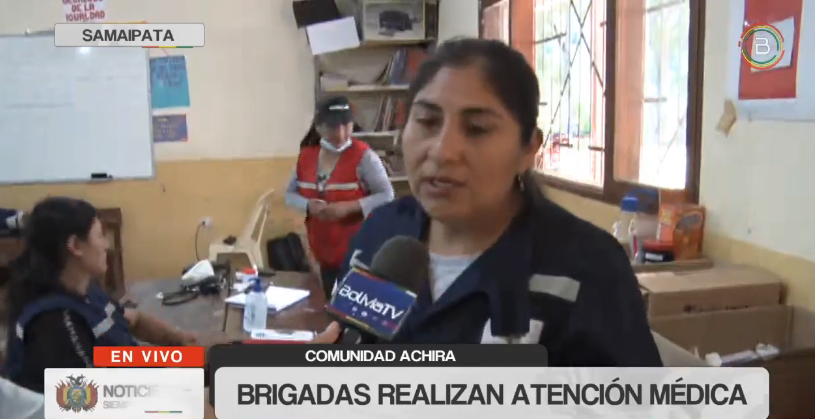 Brigadas médicas brindan atención a las familias afectadas por las inundaciones en Samaipata