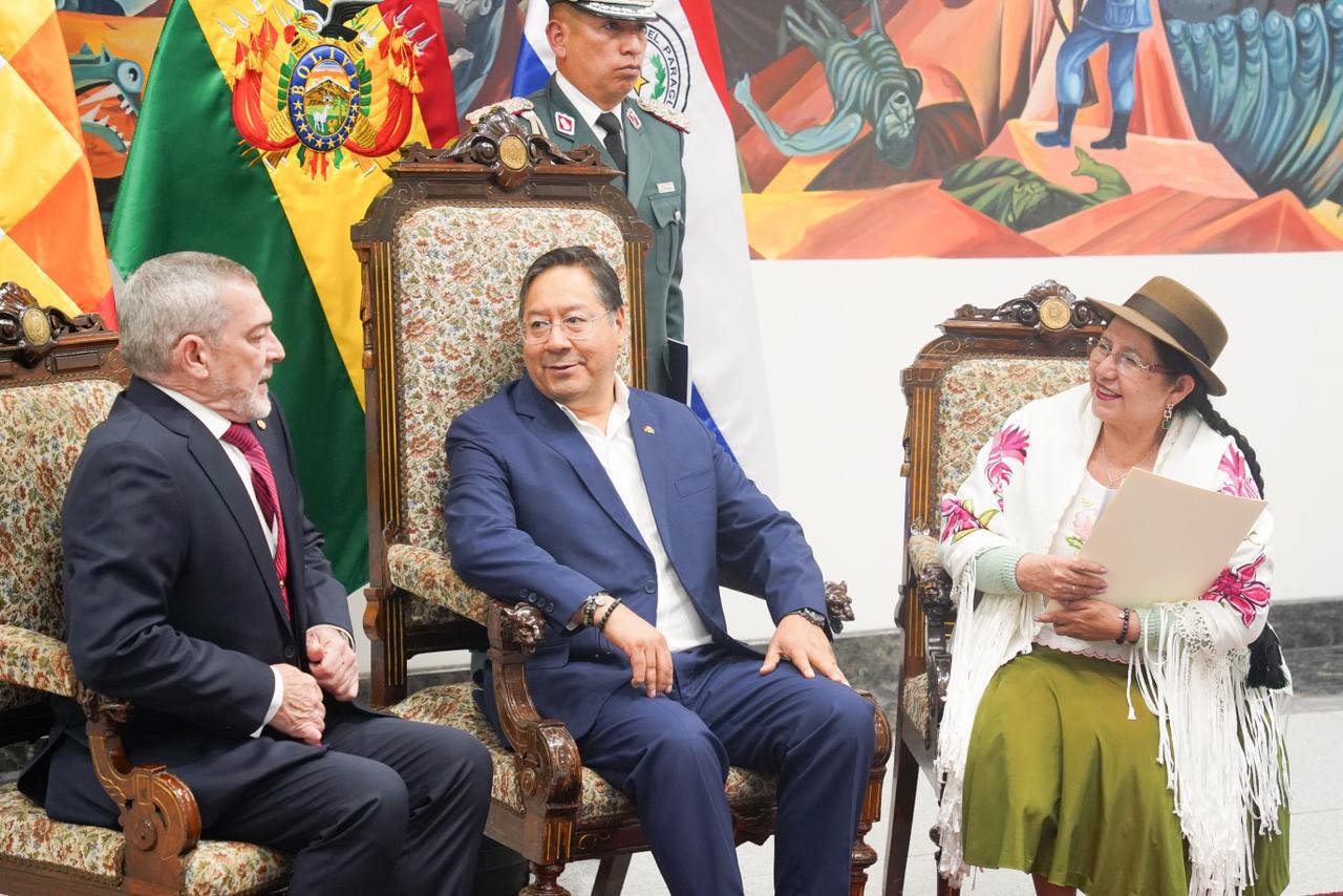 Arce recibe las cartas credenciales de nueve embajadores, entre ellos de Ecuador, Francia, Paraguay y Palestina