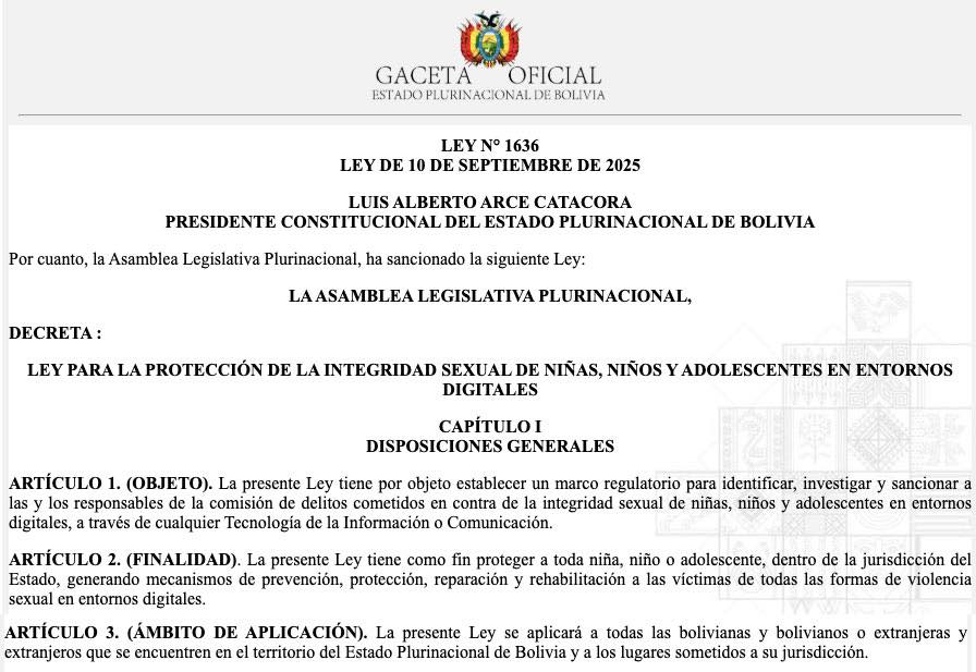 Arce promulga ley para proteger a la niñez y adolescencia de la violencia sexual digital