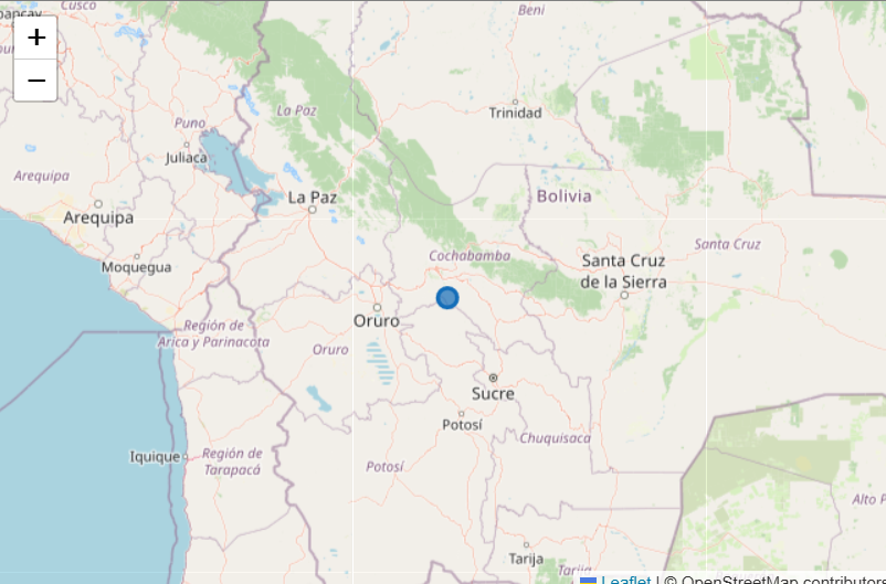 Sismo de magnitud 4,6 se registró en Cochabamba con epicentro en la provincia Esteban Arze.