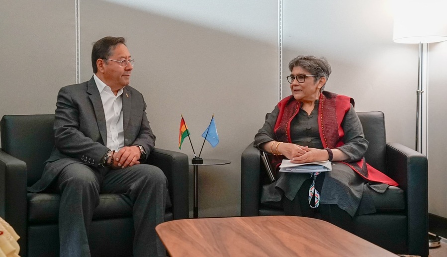 Presidente Arce reafirma liderazgo de Bolivia en reunión con Alta Representante de la ONU