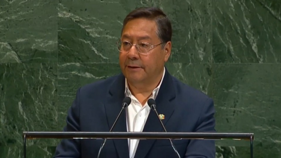 Arce denuncia en la ONU amenaza militar y económica de EEUU en América Latina