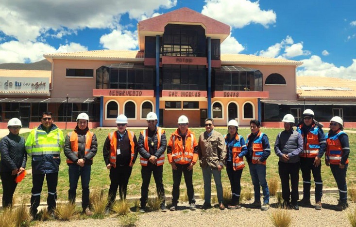 Naabol y DGAC supervisan obras y estándares de seguridad en el aeropuerto de Potosí