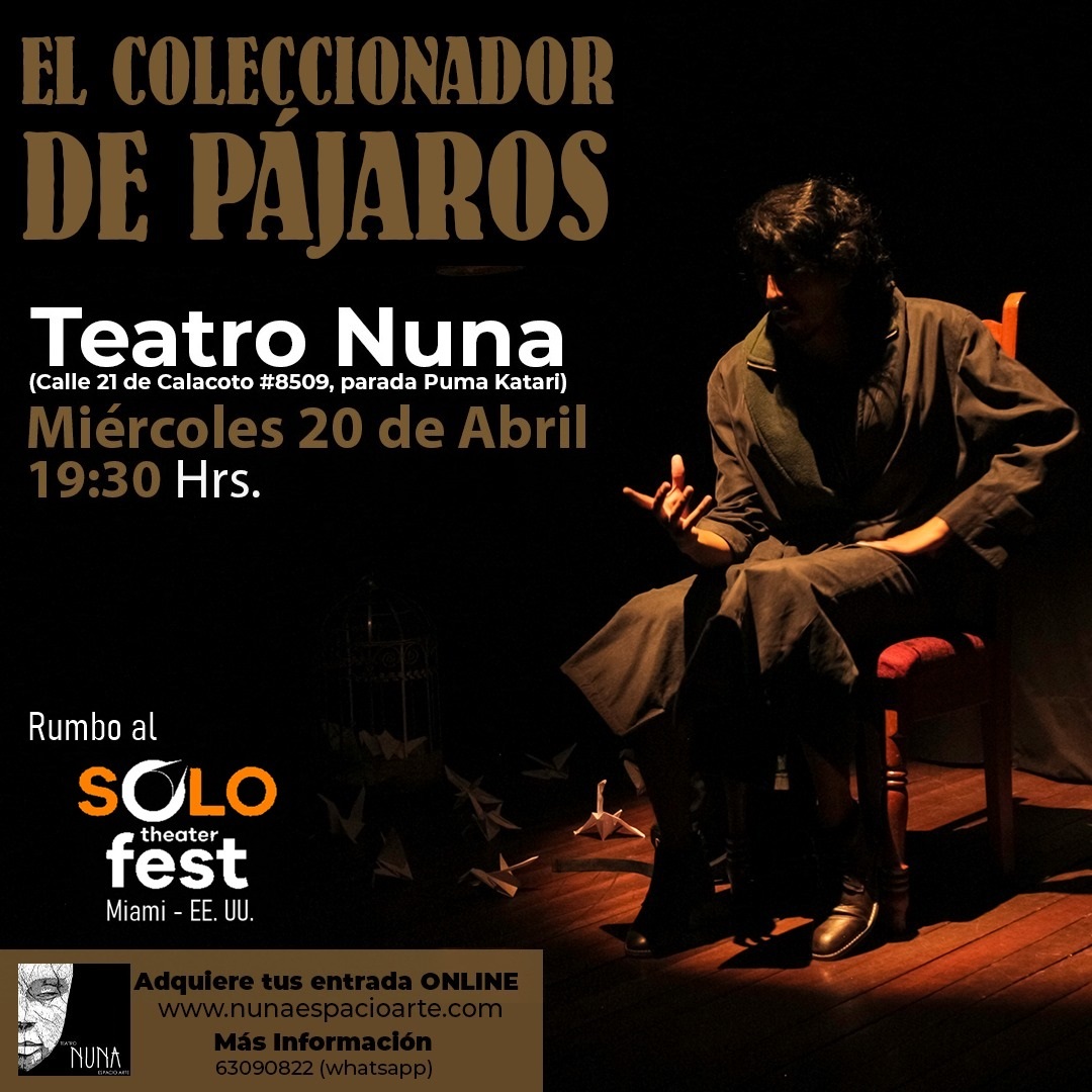 La obra “El coleccionista de pájaros” representará a Bolivia en Estados Unidos