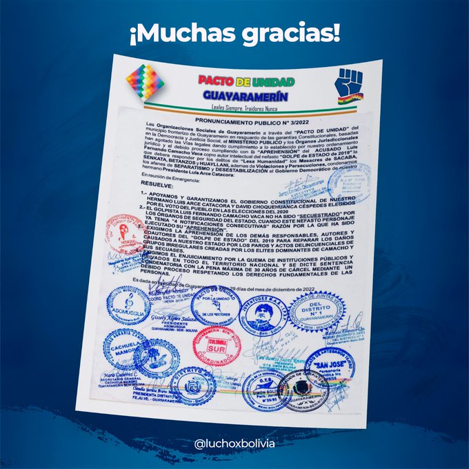 Norte amazónico expresa respaldo al gobierno de Luis Arce